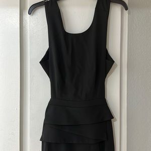 BCBG black long dress with open back.